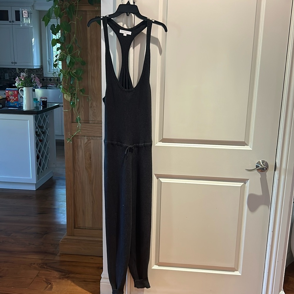 SPIRITUAL GANGSTER grey ribbed oversized scoop neck RACERBACK jumpsuit small euc